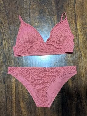 Roxy Wild Babe Textured Bikini Set Swimsuit